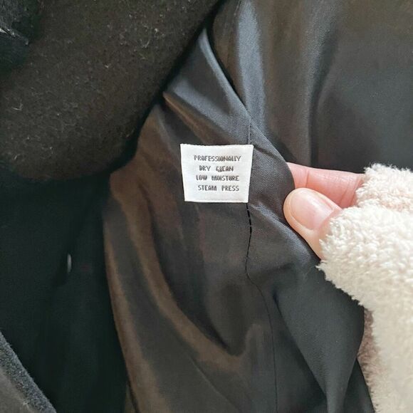 Jones New York JNY 100% Pure Wool Double Breasted Button Pocket Lined Peacoat - Picture 16 of 16